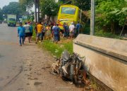 Bus Tabrak Motor dan Rumah Warga di Jalan Pati-Tayu, Satu Korban Tewas