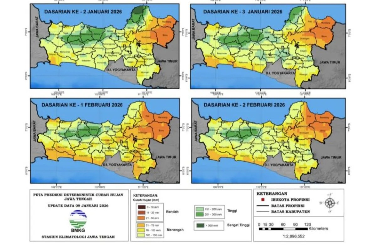 BMKG Ingatkan Potensi Banjir dan Longsor di Jawa Tengah hingga Februari